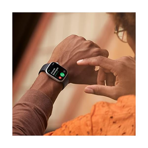 Apple Watch Series 8 [GPS + Cellular 45mm] Smart Watch w/ Silver Stainless Steel Case with White Sport Band - M/L with AppleCare+ (2 Years) - Image 5