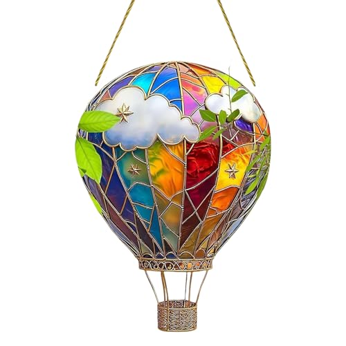 Decoración de globo aerostático – Adorno colgante, arte de pared colorido | Decoración de guardería de estilo vintage para habitación de bebé, exhibición de fiesta de festival, acento móvil de techo