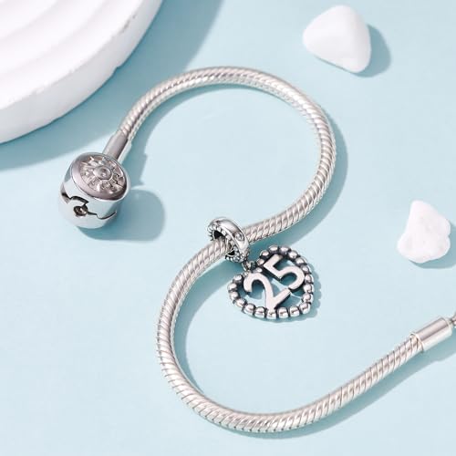 Image of 925 Sterling Silver Number Charm fits Pandora, Gift for Women