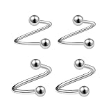 4Pcs Steel 20 gauge 18 gauge 3/8 10mm spiral barbell cartilage earring Piercing Jewelry Tragus Helix Lip 3mm Ball M9647