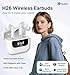Hmusic H26 TWS Wireless Earbuds, 4-Mic ENC in Ear Bluetooth 5.4 Headphones, 13mm Driver, 40H Playtime, LED Display Wireless Earphones, IPX4 Waterproof Bluetooth Earbuds for Sports/Work White