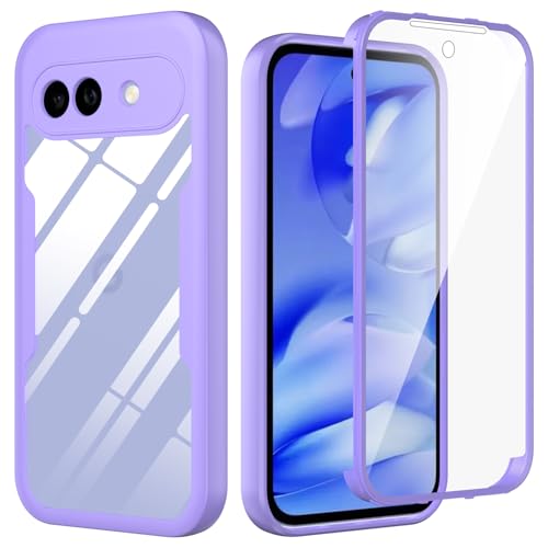 KJYLPO Funda para Google Pixel 10A, 360 Grados Integrada Pantalla y Protector Antigolpes Case Rugged Doble Protección - Morado