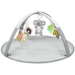 LADIDA Baby Play Gym, Activity Mat, 3 Stage Play Mat Padded Tummy Time Mat with STEM Based Toys for Sensory and Motor Skill Development, Newborn to Toddler