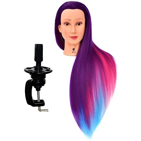 HairZtar 30" Synthetic Fiber Mannequin Head (Long and Thick) Hairdresser Training Head Manikin Cosmetology Head (BECKY+C) Cover