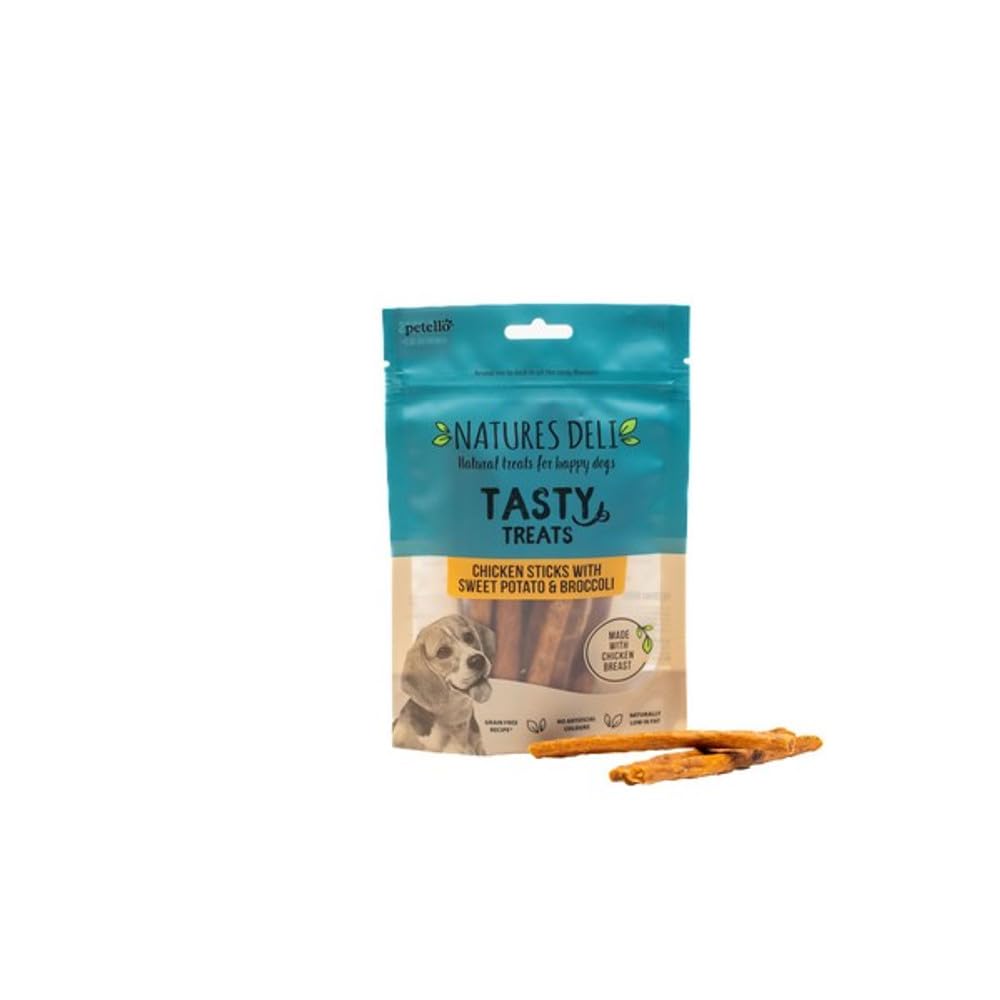 Petello Natures Deli Chicken, Sweet Potato And Broccoli Sticks Dog Treats - 100G