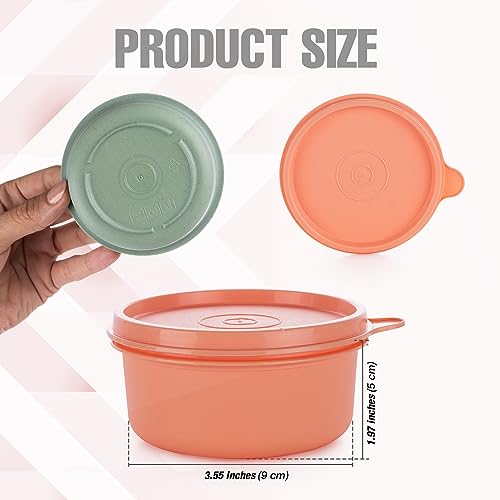 EYNEL 280 ml Small Round Food Storage Containers with Lids Set of 8, Airtight Leakproof Reusable, Plastic To Go Bento Box, Mini Lunch Box, Snack Storage Bowl, for Kitchen, Picnic