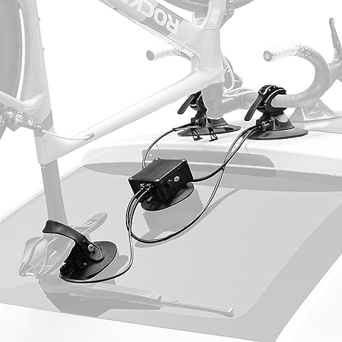 ROCKBROS Portabici Auto a Ventosa Elettrico Per 1 bicicletta, Portabici Auto Tetto Stabile, Supporto Bici da Tetto Montaggio Rapido con Allarme di Pressione con Scatola Portaoggetti