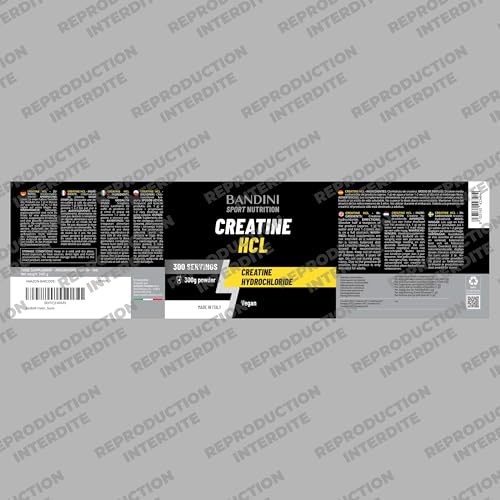 Bandini® Créatine HCL en poudre 300g - Saveur très forte et intense, mais 100% PURE - Évitez-la si vous êtes sensible au goût ACIDE - Sport et pré-entraînement - 100% Vegan - Chlorhydrate de creatine – Image 6