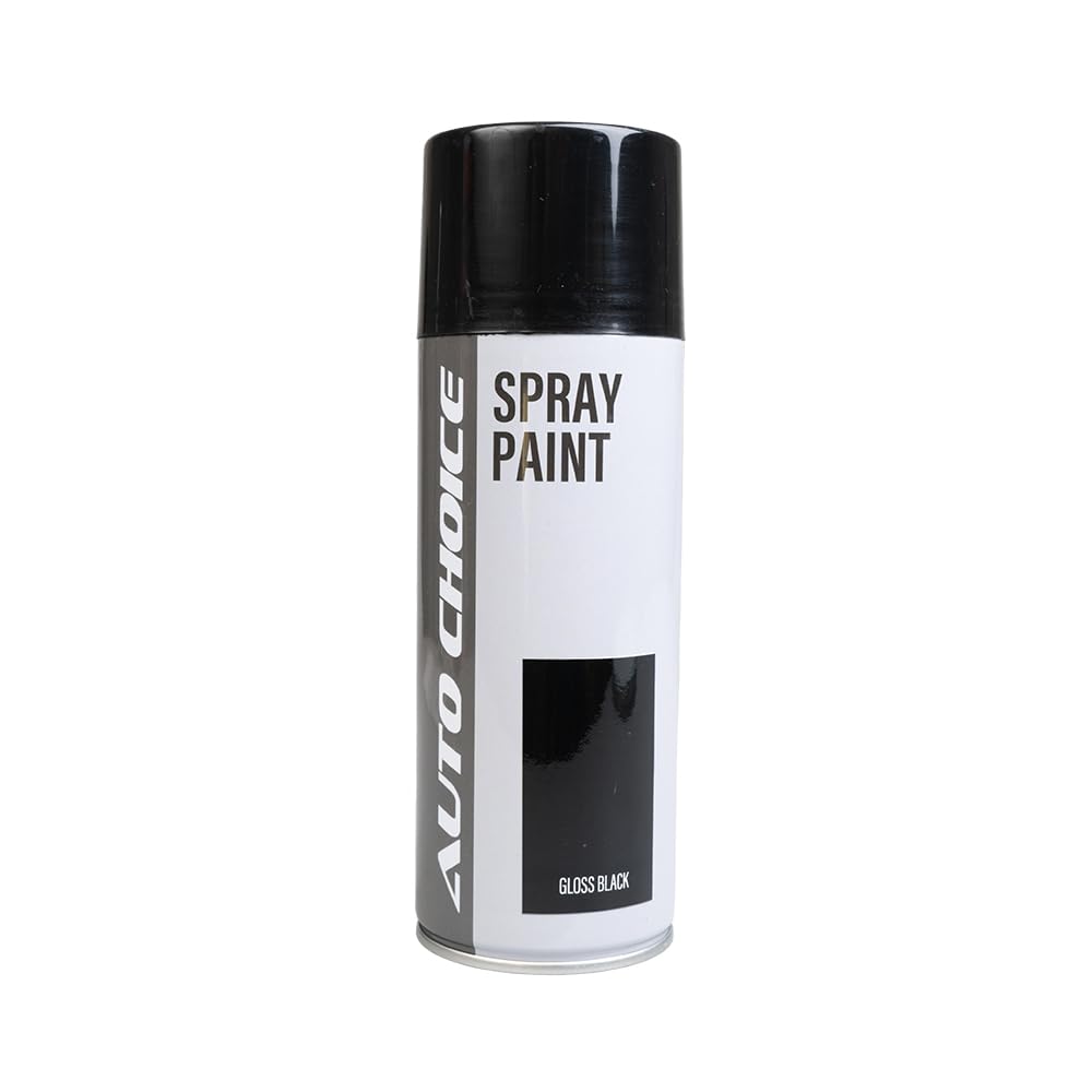 AutoChoiceBlack Gloss Spray Paint 400ml, CFC Free, For Metal, Wood, Concrete, Plastics, Acrylic, Glass