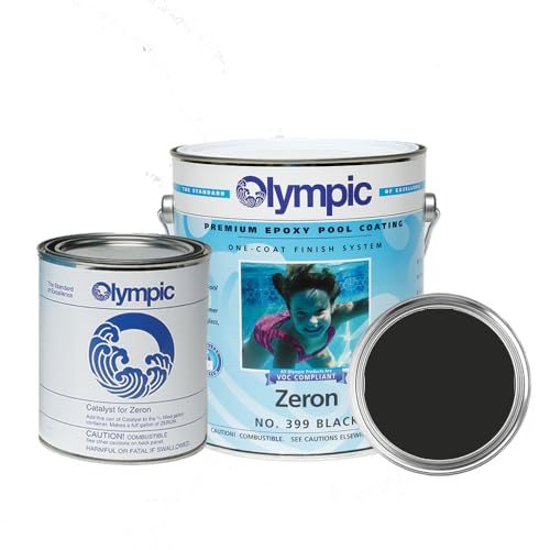 Olympic Pool Paint - Zeron - Black - 1 Gallon - two-part epoxy swimming pool paint - one-coat for plaster, fiberglass, steel and aluminum pools.