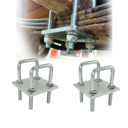 Fudatong 2PCs Square U-Bolt Kit for Boat Trailer Axle Leaf Springs, Trailer Leaf Spring U Bolts, for 2x2 Axle, 4-3/4" Long, 2 Pack