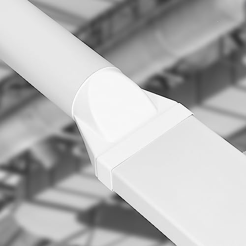 KOTARBAU® Rechteckiger Rohrverbinder 60 x 200 mm für Rundrohr ⌀ 125 mm Kunststoff Adapter Rohrverbinder Abluftkanal Reduzierstück für Lüftungssysteme Weißes Flachkanal auf Rundrohr Übergangsstück