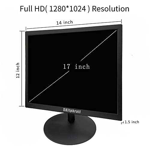 Image of SKitphrati 17 Inch PC Monitor HDMI Monitor 1280 X 1024 LED Monitor with 45% sRGB Color Correction and 4:3 Aspect Ratio, 60 Hz Refresh Rate, 5Ms Response Time, VESA Mountable, VGA, HDMI, TN Panel