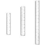 QincLing 3-Piece Plastic Ruler Set, Clear Straight Ruler, 6, 8, 12 Inches (15, 20, 30cm) Measuring Tool for Students & Offices