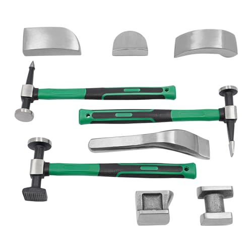 9 Pcs Auto Body Panel Fender Hammer Dolly Set, Body