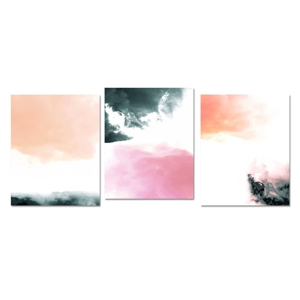 SOBMQ Art Decor-Scandinavian Abstract Wall Art Prints Pink Canvas Painting Pastel Art Poster Modern Pictures Living Kitchen Office Home Room Decoration-40 * 50cm-3PCS (No Frame)