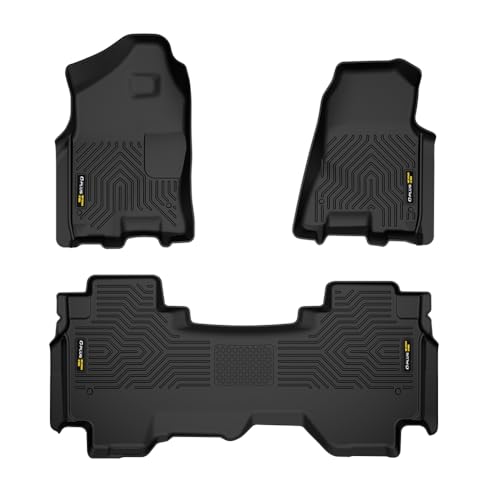 G-PLUS TPE Floor Mats,Compatible with 2019-2024 Dodge Ram 1500 Crew Cab New Body (NOT Classic Models) W/o Storage,Floor Liners All Weather Full Cover Protection 1st & 2nd Row Cargo Liners Bl