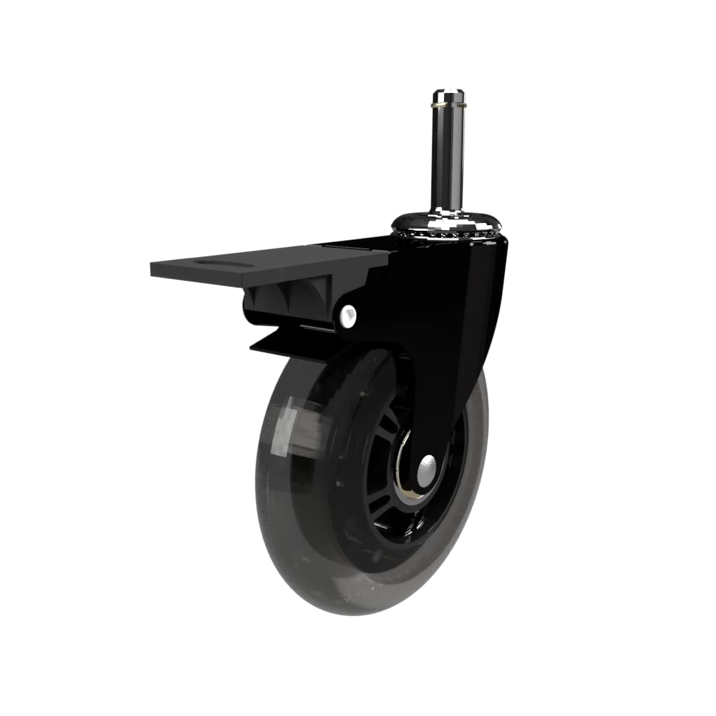 Karben 3" Caster Wheel 7/16” Diameter x 1-7/16” Long stem Multi Pack Options with Brake or No Brake - Size refers to The Quantity Being Ordered