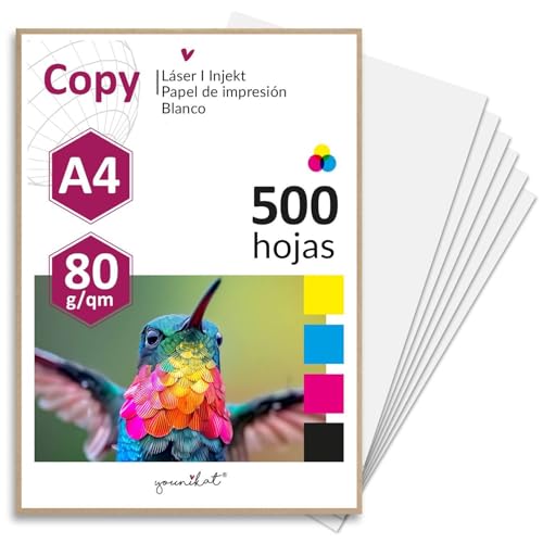 younikat 2000 hojas de papel blanco de 80 g/m² en blanco I Papel para copias I Papel para recetas I DIN A6 I dv1418