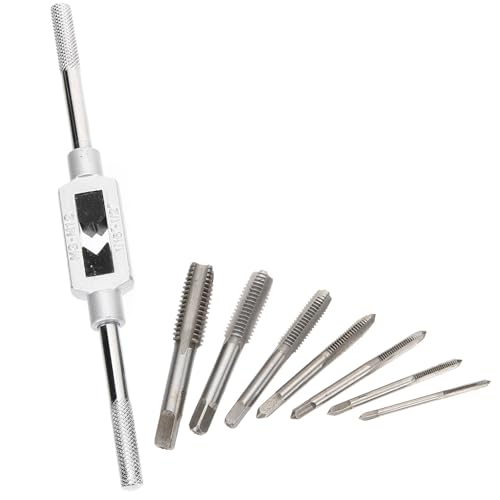 Kisangel Juego de Machos y Terrajas Manuales de Acero de Aleación 8 Piezas, Kit Métrico para Roscado de Tornillos de Máquina, Herramienta de Roscado Profesional para Metal, Plástico