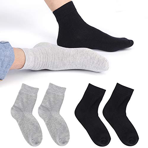 Moisturizing Socks Happon 2 Pair Moisturizing Gel Spa Socks Repair Cracked Heels, Calluses,Soften Cuticles Rough Skin Oil Gel Spa Socks for Men (Black + Grey)