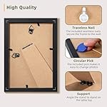 HappyHapi 4x6 Picture Frames Set of 10, Tabletop or Wall Display Pictures 3.5x5 with Mat or 4x6 Without, Multi Photo Frames Collage (Black) - Image 5