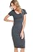 LaClef Women's Casual Cap Sleeve V-neck Bodycon T-Shirt Basic Midi Cotton Dress
