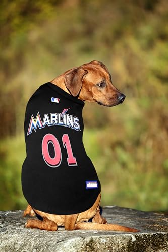 Official MLB Miami Marlins Pet Jersey for Dogs & Cats, Size Medium - Stylish Baseball Jersey for Your Furry Fan- Show Off Team Spirit with The Perfect Fan Apparel Gear for Pet, Dog & Cat - Thumbnail 3