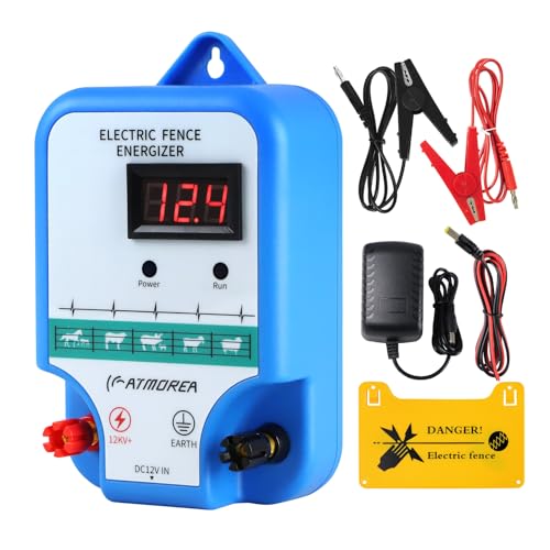 Electric Fence Charger - Multi-Powered, 12 kV 3 Joules High-Power (ATMOREA)