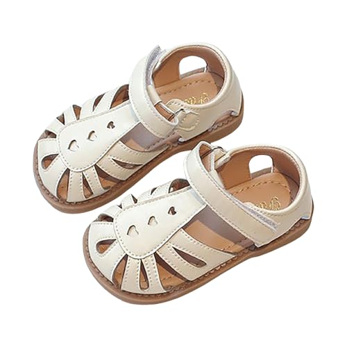 IWIHMIV Girls Closed Toe Sandals Summer Slip On Dress Shoes Girl Soft Bottom Non Slip Hollowed Out Party School Shoes