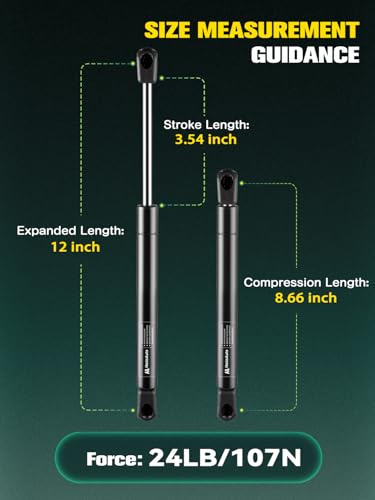 image for HelloAuto C1603795 12 inch 24Lb/107N Gas Struts, 12 in Shocks Spring f