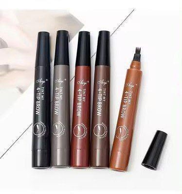 Magical Precise Waterproof Brow Pen, 4 Tip Eyebrow Contouring Pencil, 3D Microblading, 24h Smudge Proof, Pack of 2, Multicolour-image-49