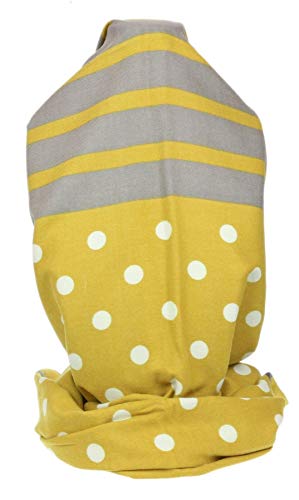 Écharpe à pois pour femme grand format jaune moutarde chic
