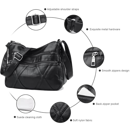 Bolso de hombro de cuero PU suave para mujer WITERY miniatura 6