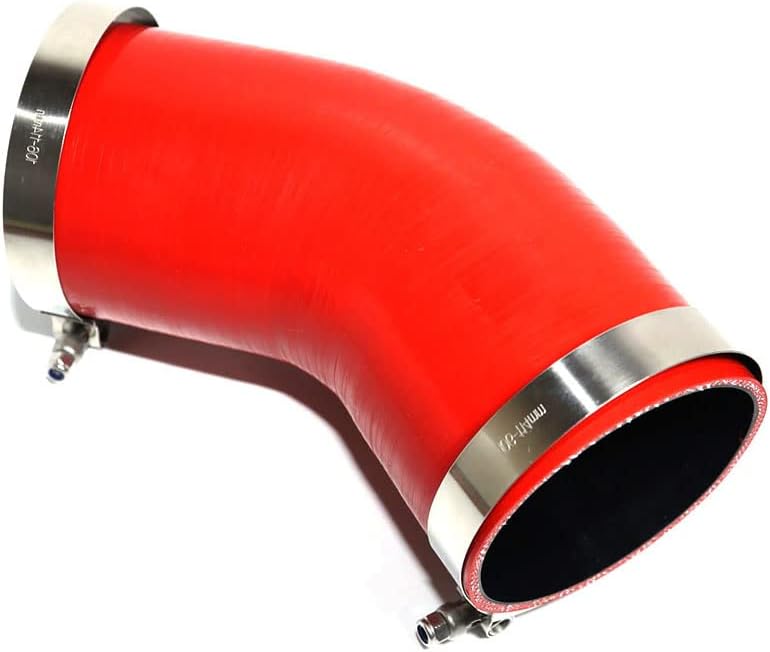 High Performance 4-Ply Reinforced 5" ID 45 Degree Elbow Coupler Silicone Hose With T Bolt Clamp Stainless Steel (5'' BLUE)