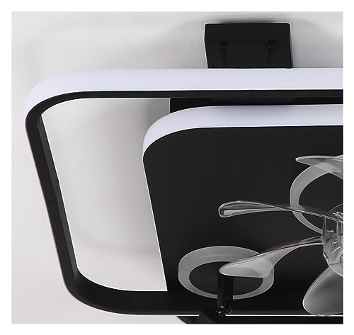 Ventilateur de plafond LED avec lumières télécommande au design rectangle - 4