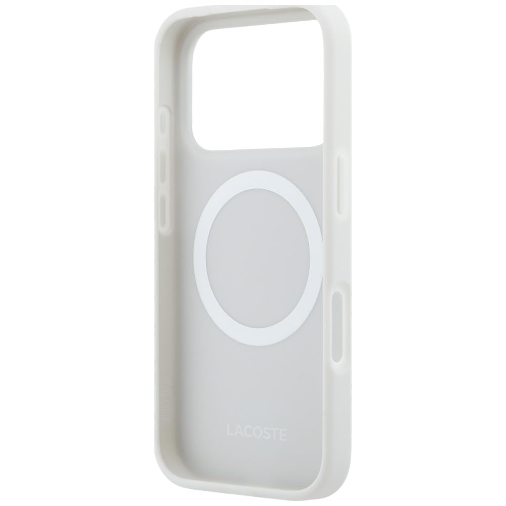 CG MOBILE Lacoste Petit Pique lakierowane logo kompatybilne z MagSafe etui do iPhone 17 Pro (jasnoszare)
