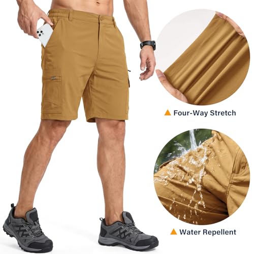 Image of Jessie Kidden Mens Cargo Shorts Expandable Waist Quick Dry Hiking Shorts