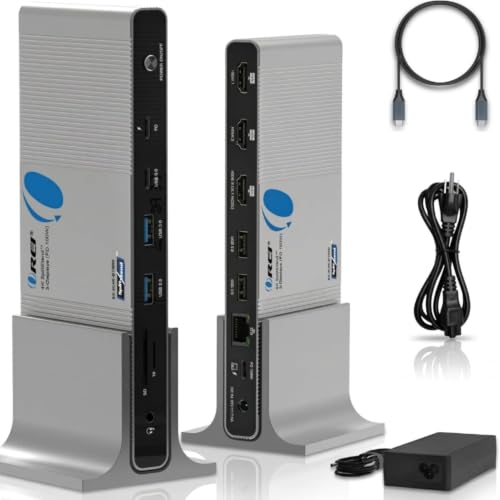 Image of OREI DisplayLink Triple Monitor Docking Station - 4K@60Hz with 100W PD | 3x 4K@60hz Multi Monitor - 6x USB, Ethernet, SD /TF, 100W PD, Audio /Mic - Laptop Docking station with MacOS /Windows support