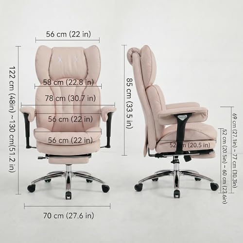 Image of Efomao Big & Tall Desk Chair, Wide Executive Office Chair with Footrest Blue