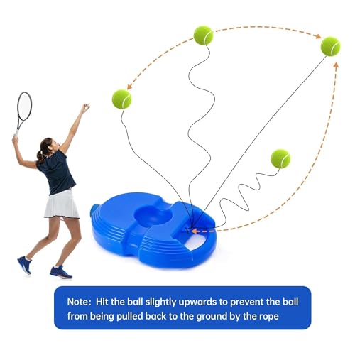 Image of Kidology Tennis Trainer Rebound Ball with String (Racket Not Included)- Self Practice Equipment Self Practice & Training Tool, Portable Equipment for Kids Beginners -Blue