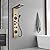 Bathfinesse Brushed Gold Shower Panel LED Rainfall Shower Head, Bathroom Shower Panel Tower System Body Massage 6-Functions Temperature Display Wall Mount, Gold