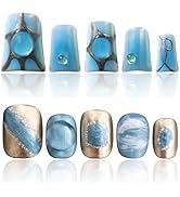 Handmade Press on Nails Gifts For Women COOLYOUNG 3D Press on Nails, Thick Acrylic Press On Nails...