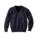[ニッセン] 男子スクールニットウェア 綿１００％Ｖネックセーター 紺 160