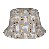 Gorro De Pescador Pizza De Los Grandes Pirineos Sombrero De Sol De Playa Plegable Sombrero Unisex Pescador ala Ancha Borde Gorra De Pesca, para Excursionismo, Viaje, 56-58Cm