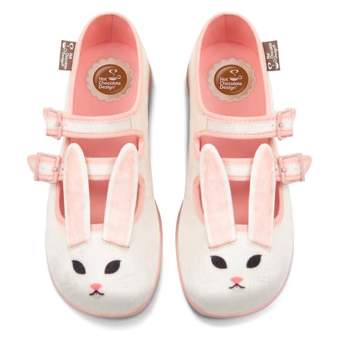 Image of Hot Chocolate Design Women's Mary Jane Flat Shoes - Mary Jane Flat Dress Shoes with Non-Marking Rubber Sole Adjustable Buckle-Strap, Adjustable Buckle-Strap and Cushioned Inner Sole with Arch Support