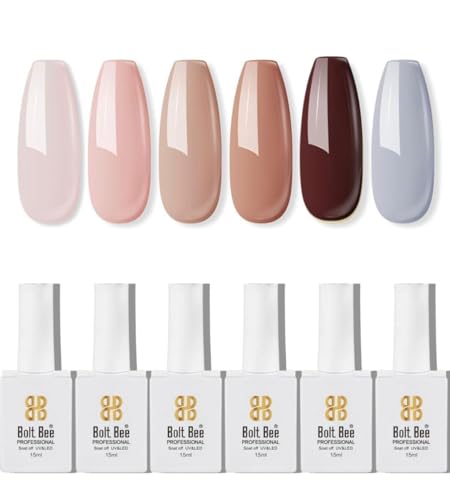 Image of Bolt Bee Gel polish Nail Lacquer | Glossy Gel Finish | Rich Pigmentation | Chip Free | Quick Drying Formula | Long Lasting Nail Polish for Women 15ml set