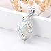 HPQQ Opal Necklace for Women Sterling Silver White Opal October Birthstone Pendant Necklaces Oval Gemstone Jewelry Birthday Mothers Day Gifts for Mom Her