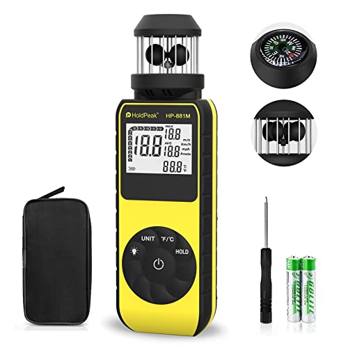 Anémomètre numérique portable pour voile et randonnée avec boussole