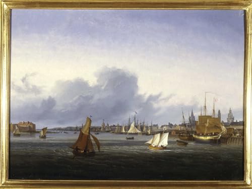 Impression Tableaux Portrait le port de Calais d'Ambroise Louis Garneray Peinture sur Toile